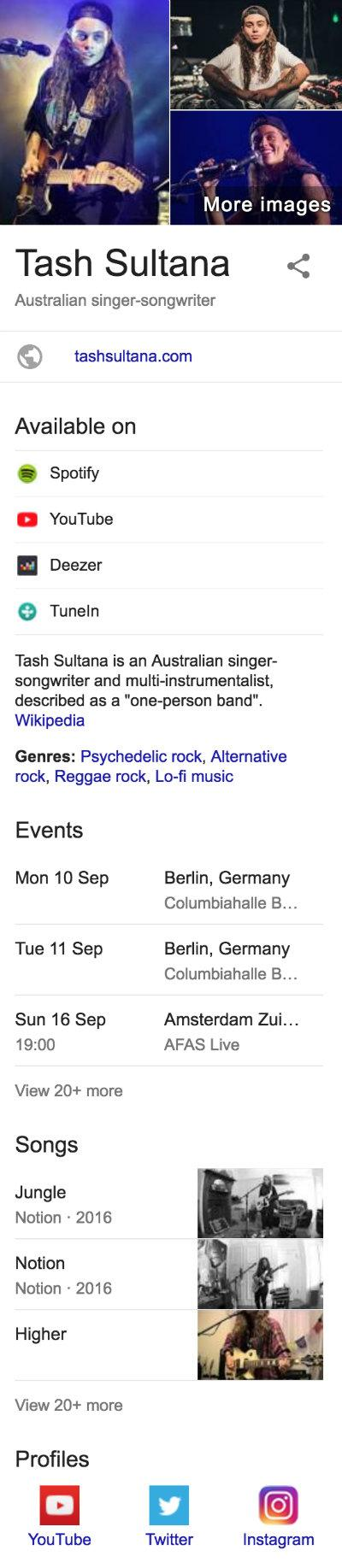 How to get a Google Knowledge Graph for musicians