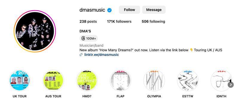 How to Promote Music on Instagram - DMAs Instagram stories collection