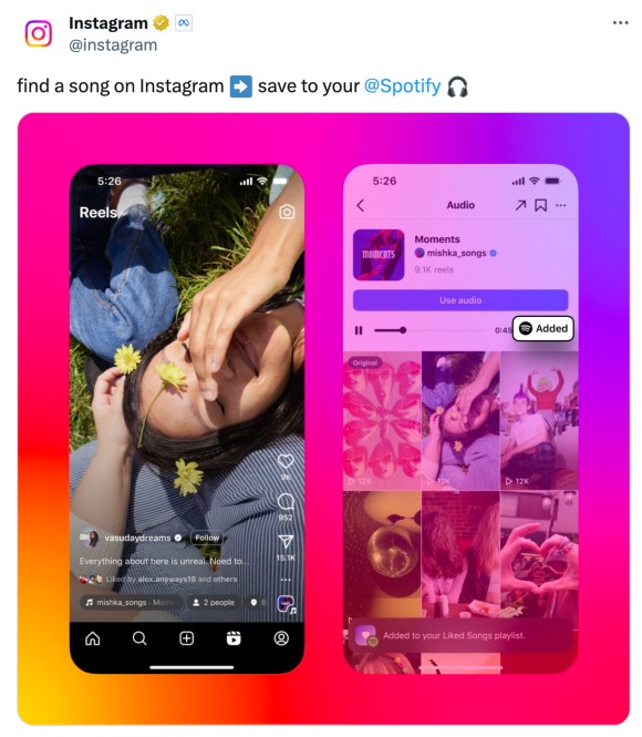 How to Promote Music on Instagram - Save tracks to Spotify